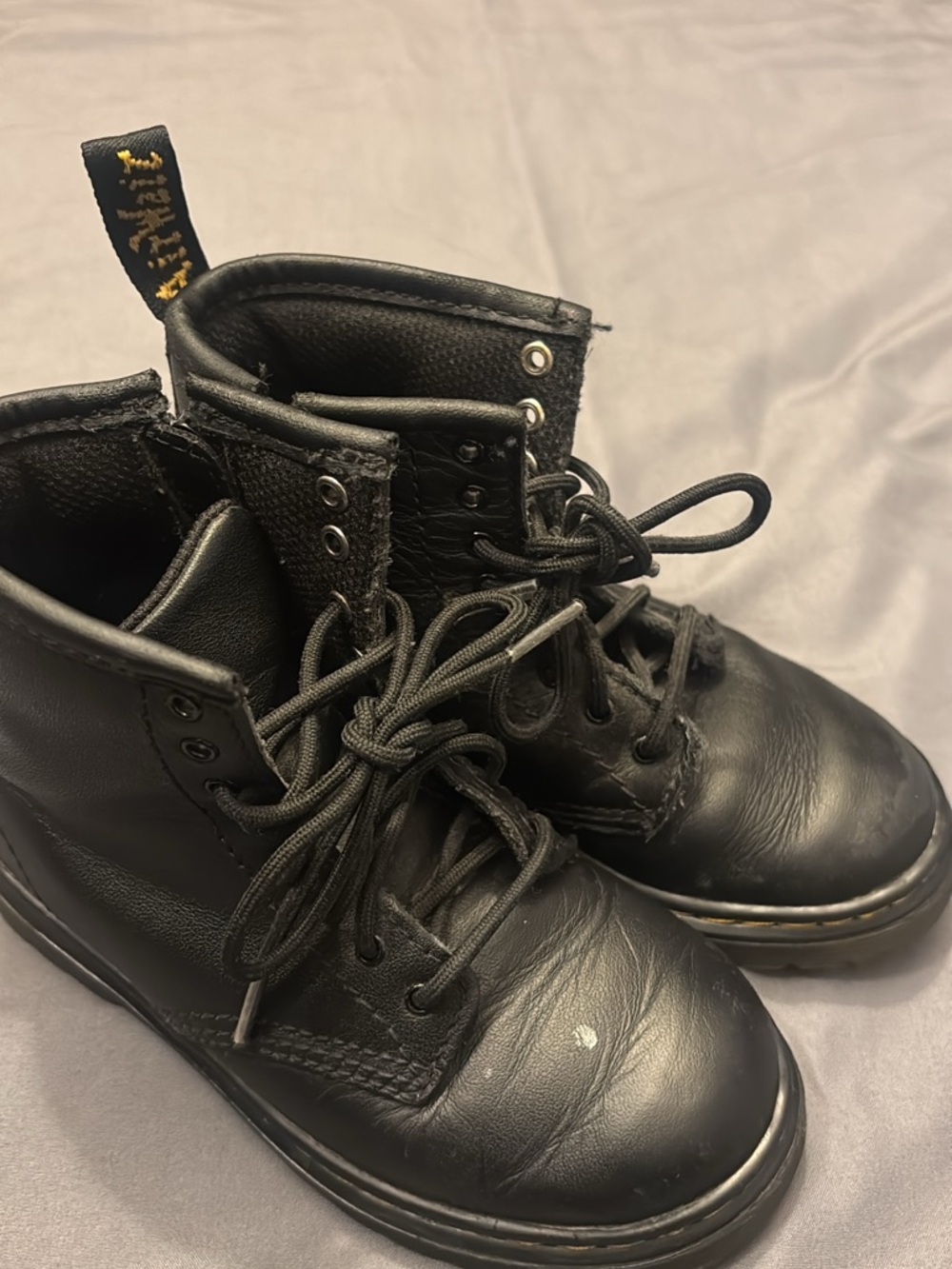 Dr. Martens Kids Black Lace-Up Leather Boots